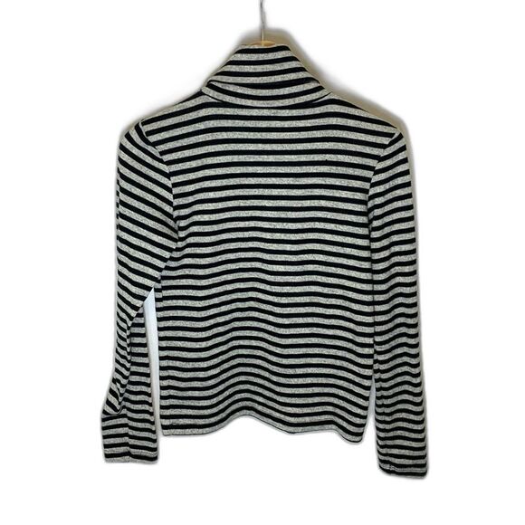 Zara Black Gray Striped Long Sleeve Turtleneck Soft Sweater Top Size S - Picture 5 of 9